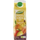 Suc galben bio Dennree fructe si legume, vegan, fara zahar adaugat, 100% natural, 500ml