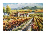 Cumpara ieftin Tablou cu vita de vie pictat manual, Peisaj din podgorie, 100x70cm ulei pe panza in cutit efect 3D