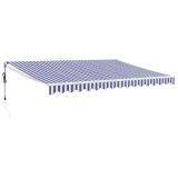 Cumpara ieftin Copertina retractabila automata, albastru si alb, 4x3 m