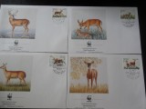 Antilele Olandeze-WWF,fauna caprioare-set complet FDC