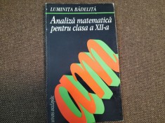 LUMINITA BADELITA ANALIZA MATEMATICA PENTRU CLASA A XII A REZOLVAREA PROBLEMELORDIN MANUALUL PENTRU CLASA A XII A