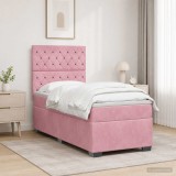 Cumpara ieftin Pat boxspring cu saltea cu headboard Roz 80 x 200 cm Catifea