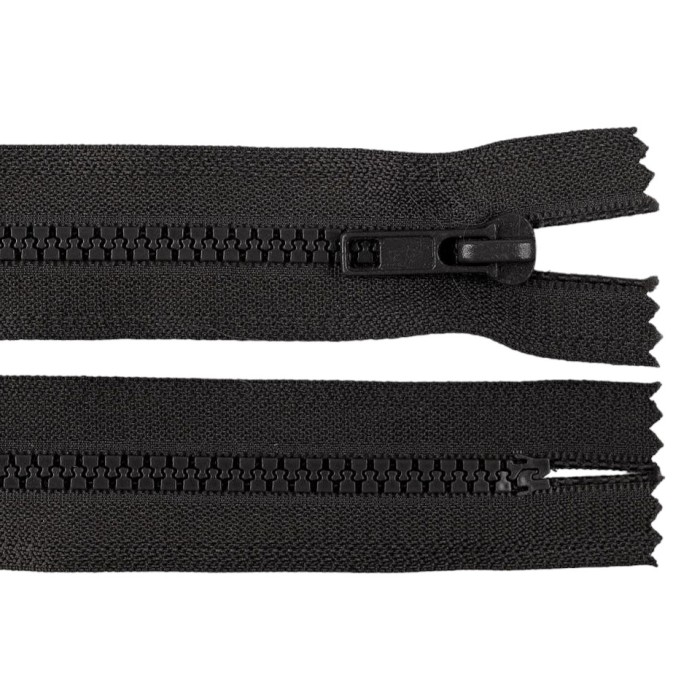 Fermoar plastic nedetasabil Crisalida, lungime 18 cm, Negru