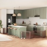 vidaXL Poartă c&acirc;ini pliabilă cu ușă 8 panouri maro 640 cm, lemn plop