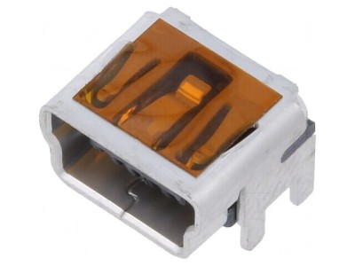 Soclu USB B mini PCB 5 pini 90&amp;deg; foto