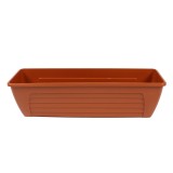 Jardiniera din plastic Lido, cu sistem auto-udare, interior / exterior, dreptunghiulara, teracota, 60 x 16.5 cm
