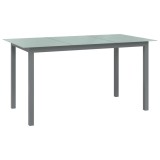 Masă grădină vidaXL, gri deschis, 150x90x74 cm, aluminiu și sticlă, exterior,terasă