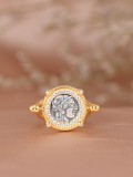 Cumpara ieftin Inel Argint 925 Sterling Placat Aur Galben Athena Heritage Model Moneda Antica Zirconiu Marime 58 8.8g