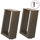 vidaXL Picioare pentru măsuță de cafea &icirc;n formă de U, 2 buc., oțel natural, 30x(30-31) cm