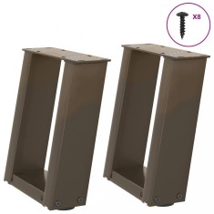 vidaXL Picioare pentru măsuță de cafea &icirc;n formă de U, 2 buc., oțel natural, 30x(30-31) cm