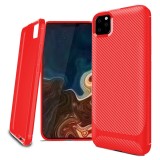 Husa TPU Enkay Carbon pentru Apple iPhone 11 Pro Max, Rosie ENK-PC019