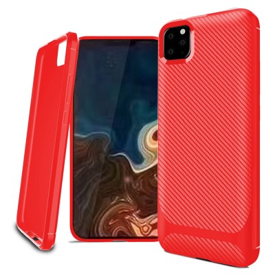 Husa TPU Enkay Carbon pentru Apple iPhone 11 Pro Max, Rosie ENK-PC019 foto