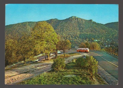 CPIB 23579 CARTE POSTALA - SERPENTINA SPRE POIANA BRASOV, AUTOBUZ, AUTOTURISM, CIRCULATA, 1970, STAMPILE, TIMBRU foto
