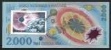 u210 BANCNOTA DE 2000 LEI 1999 ECLIPSA cu timbru stampilata OP1Ramnicu Valcea UNC