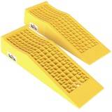 HOMCOM Set 2 Rampe de &Icirc;ncărcare pentru Auto din Plastic Antiderapant cu Capacitate 3tone, Galben | Aosom Romania