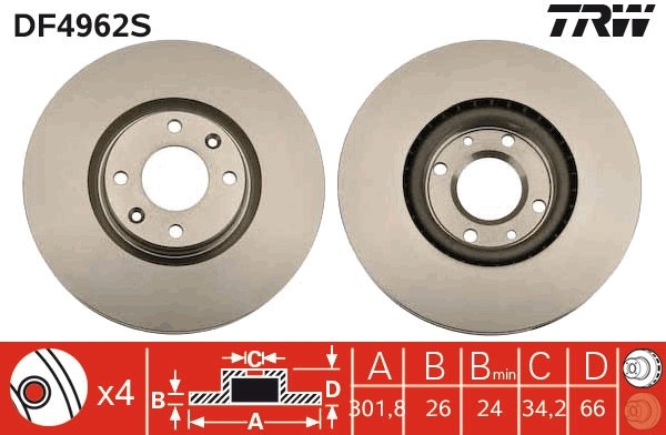 TRW DF4962S Disc frana