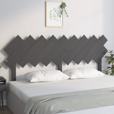 vidaXL Tăblie de pat, gri, 178x3x80,5 cm, lemn masiv de pin 819237 foto