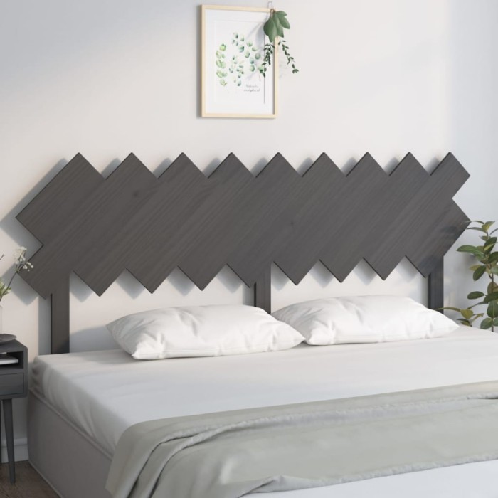 vidaXL Tăblie de pat, gri, 178x3x80,5 cm, lemn masiv de pin 819237