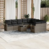 vidaXL Set mobilier de grădină cu perne, 10 piese, gri, poliratan 3252987