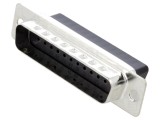 Conector D-Sub 25 pini mufă tată pe cablu crimpat neagră