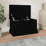 Gossi raft de depozitare, negru, 50x30x28 cm, lemn prelucrat