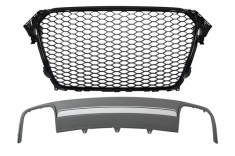Ansamblu Difuzor Bara Spate si Grila Centrala Audi A4 B8 Facelift (2012-2015) Sedan Avant RS Design Performance AutoTuning foto