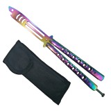 Cumpara ieftin Briceag fluture, antrenament, Shark Dinasty, otel inoxidabil, multicolor, 24 cm