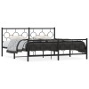 Cadru pat metalic Gossi, negru, 183x213 cm, tablie cap/picioare, spatiu depozitare