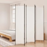 VidaXL Paravan de cameră cu 5 panouri, alb, 250x220 cm, textil
