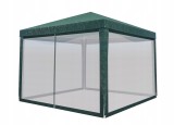 Pavilion de gradina 3x3 m cu plasa anti-insecte si fermoar, verde