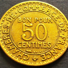 Moneda istorica (BUN PENTRU) 50 CENTIMES - FRANTA, anul 1923 * cod 3706 B