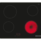 Plita incorporabila Bosch PKE61RAA2E, Vitroceramica, 4 zone de gatit, TouchSelect, HighSpeed, 60 cm, Negru