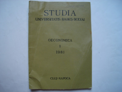 Studia Universitatis Babes-Bolyai. Seria Oeconomica, 1, 1981 foto