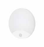 Lampa LED 15W 1200lm 4000K 250x49mm rotunda alba cu senzor de miscare exterior perete sau tavan IP44 3 ani garantie
