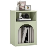 HOMCOM Noptieră Subțire cu 2 Compartimente Deschise, Design &icirc;n Formă de Arc 40x30x60 cm Verde | Aosom Romania