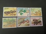 Seria Completă Vietnam 1988 - Faună, Șerpi Veninoși, Reptile, Cobră cu Ochelari, Viperă de Bambus, Krait, 6v - Ștampilate -A242
