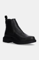 Levi&#039;s cizme TROOPER CHELSEA femei, culoarea negru, cu toc plat, D7039-0006