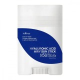 Isntree Hyaluronic Acid Airy Sun Stick SPF 50+ PA ++++, Stick de protecție solară cu Acid Hialuronic, 22g