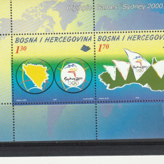 Olimpiada Sydney 2000,semne olimpice ,harta ,Bosnia.