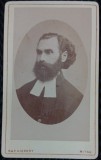 Fotografie tip CDV, barbat cu barba si mustata, inceput de secol XX