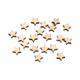 Set 20 mini stelute din lemn pentru lipit, 10 mm, Natur