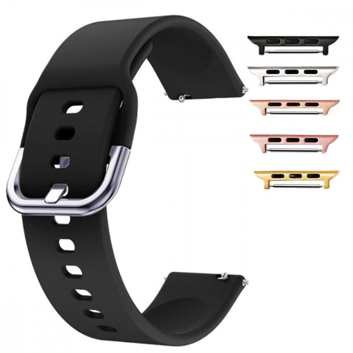 Curea silicon, compatibila Apple Watch 10, 42mm, Pitch Black