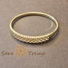Bratara Regina Dantela , fixa, filigran delicat, latime 8 mm, placata aur 14K