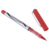 Cumpara ieftin Pix cu gel rosu 0.5 mm, varf fin pentru scriere precisa, capac cu clips, corp transparent si grip pentru scoala, birou si notite