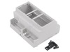 Carcasa Sina DIN HAMMOND 6 Module, Model 1597DIN6MH53, PPO, UL94V-0, Gri Deschis, 106x90x58 mm