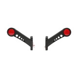 Set lampi laterale gabarit cu LED Breckner Germany, 12-24V, rosu-alb, PVC elastic, diametru 48 mm, lungime 170 mm, distanta intre suruburi 80 mm