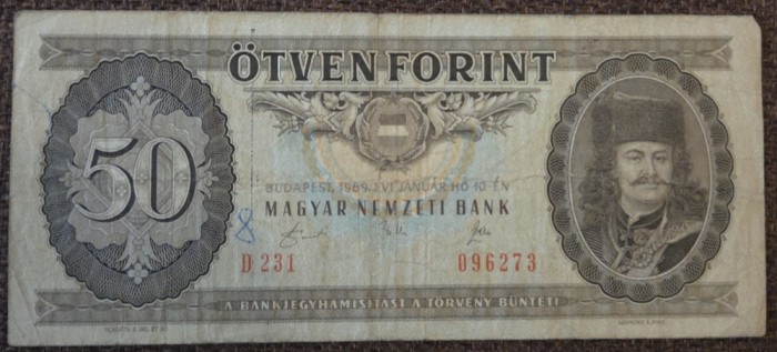 50 forint 1989, Ungaria