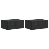vidaXL Dulap de noapte suspendat 2 pcs Negru 49 x 34,5 x 20 cm 898958