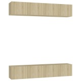 Cumpara ieftin Dulapuri TV, 4 buc., stejar sonoma, 80x30x30 cm, lemn compozit