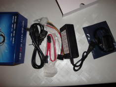 Convertor adaptor HDD IDE ATA SATA la usb alimentator 12v 5v molex foto